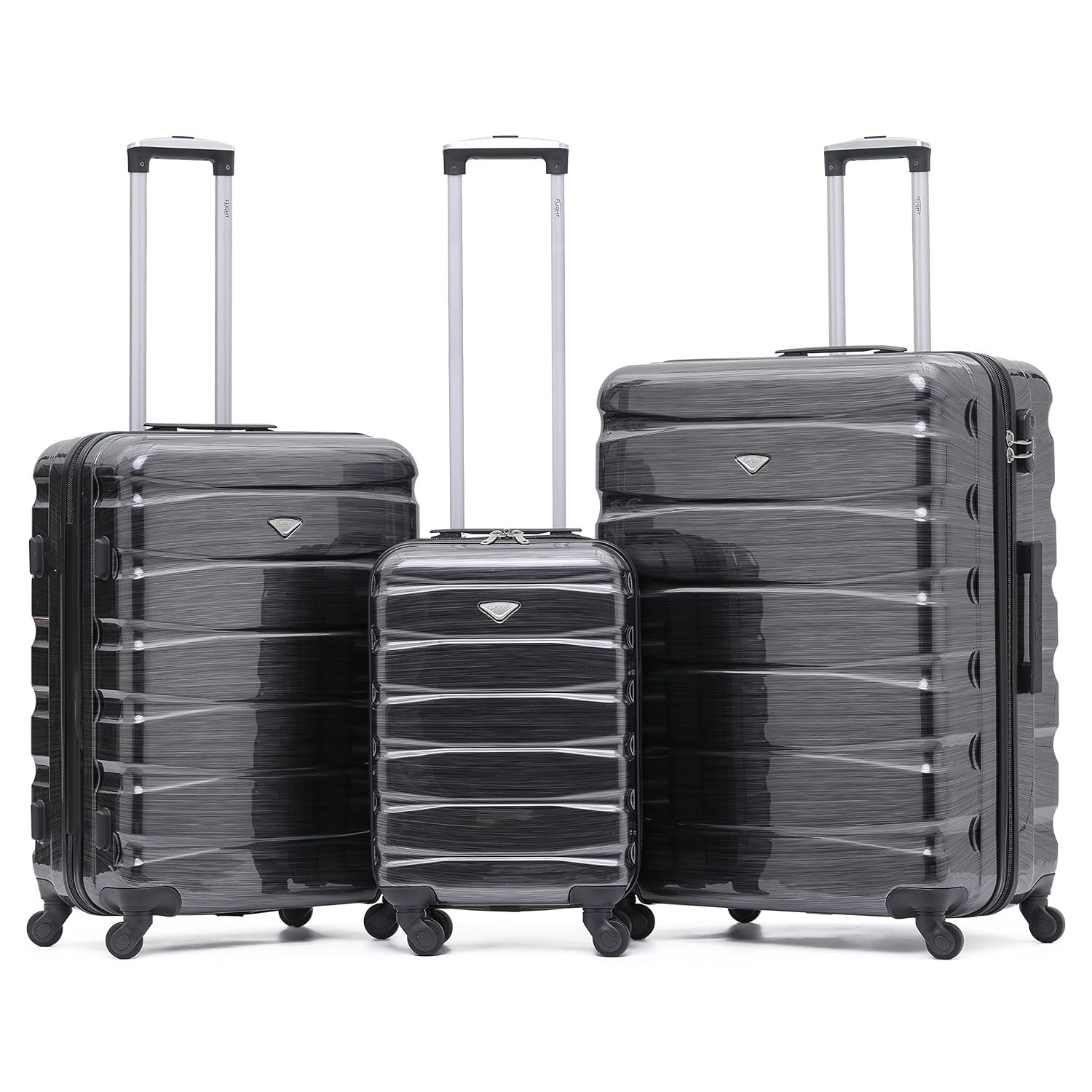 Flight Knight Set of 3 Lightweight 4 Wheel ABS Hard Case Suitcases Cabin & Hold Luggage Options Approved for Over 100 Airlines Including easyJet, British Airways, Ryanair, Jet2 & Many More