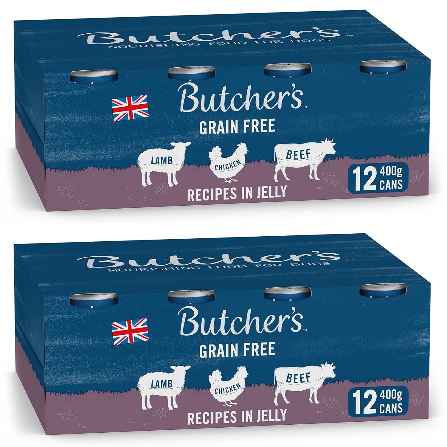 Butcher's Recipes in Jelly Dog Food Tins, 9.6 kg (2 x 12 x 400 g)