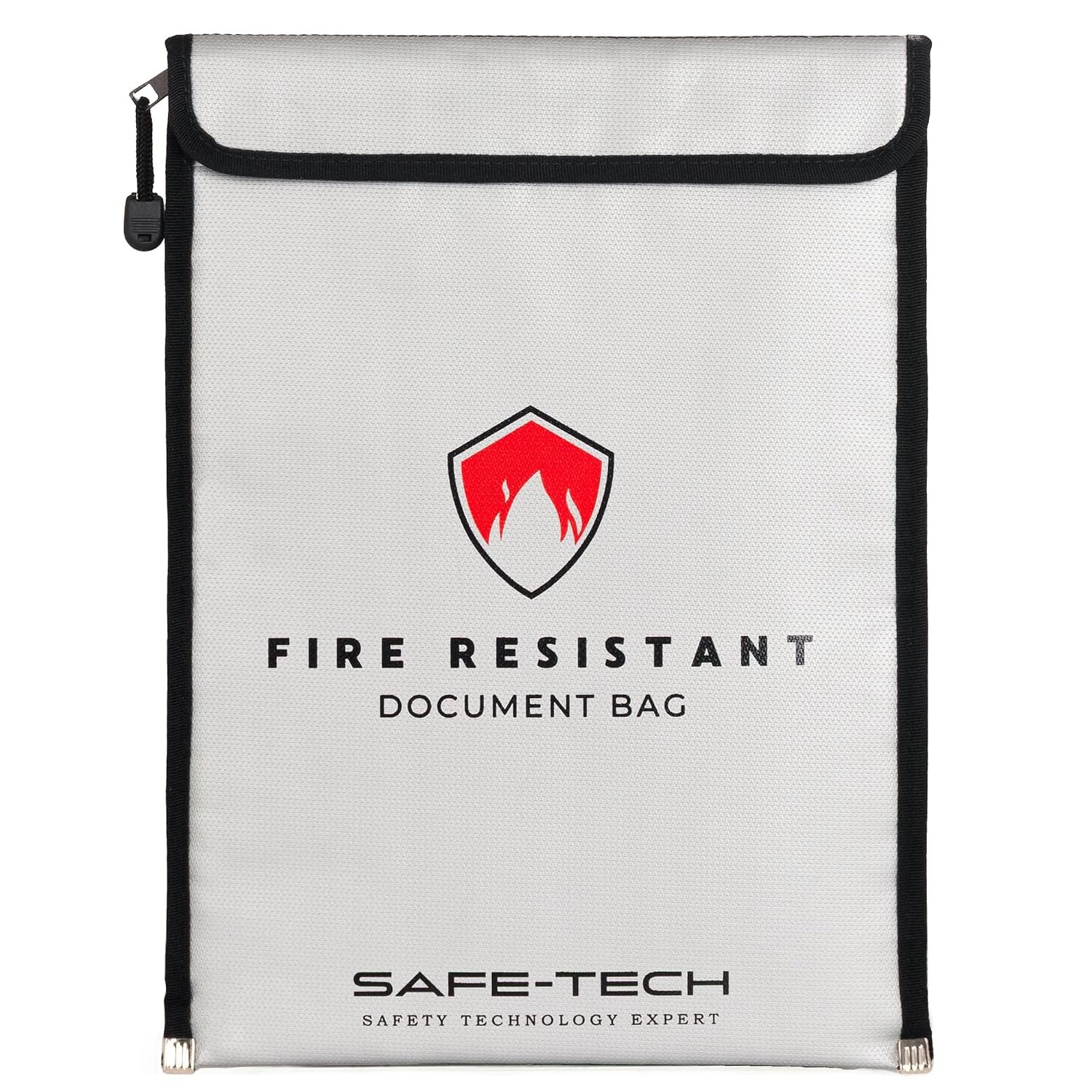 Professional Fireproof Document Bag Laboratory Tested, Office Business Document Folder Fire & Water Resistant Storage for Passport and Document Fireproof Safe Storage Bag Silver, NHS Approved Supplier