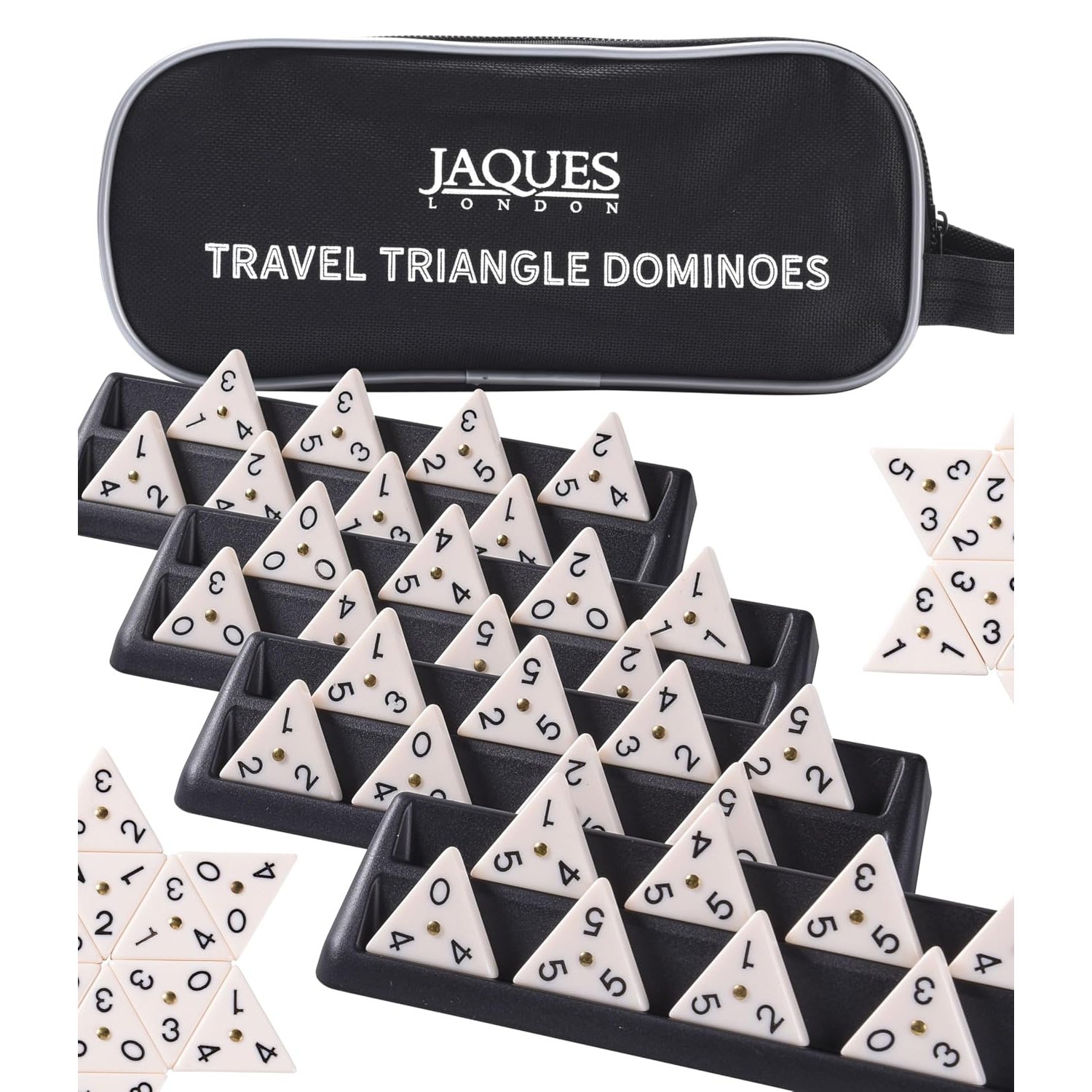 Jaques of London Triangle Dominoes Game | Perfect Traditional Family Games including Triangle Domino Tiles and Travel Zip Case | Quality Board Games | Since 1795…