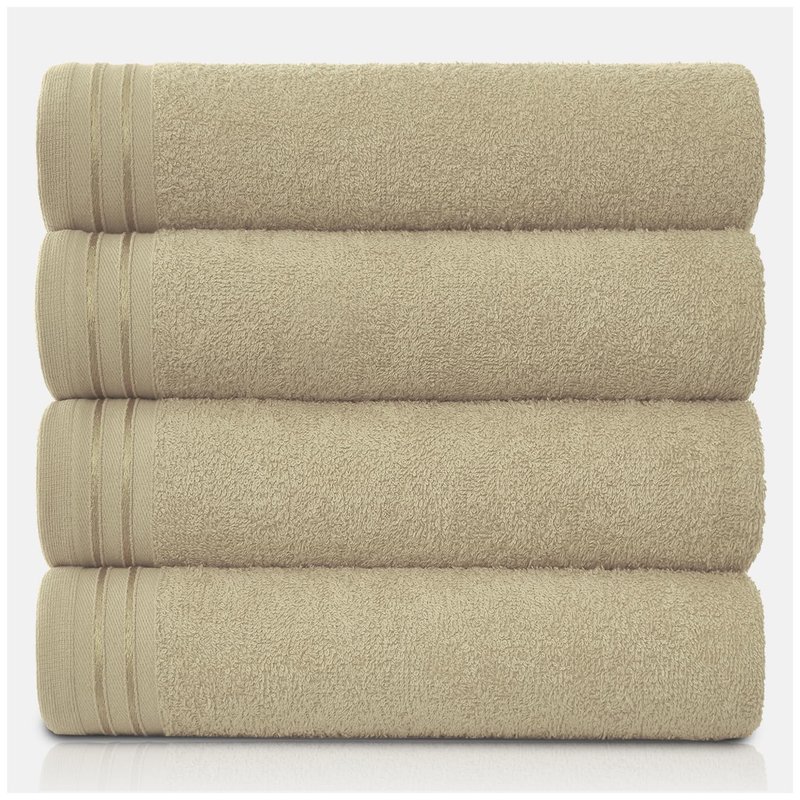 GC GAVENO CAVAILIA Large Towels Bath Sheet - Highly Absorbent Egyptian Cotton Towel Set - 4 Pack Extra Soft Large Bath Towel Mocha - Quick Dry Bath Sheets - 450 GSM Washable Towels, 75 x 135 cm