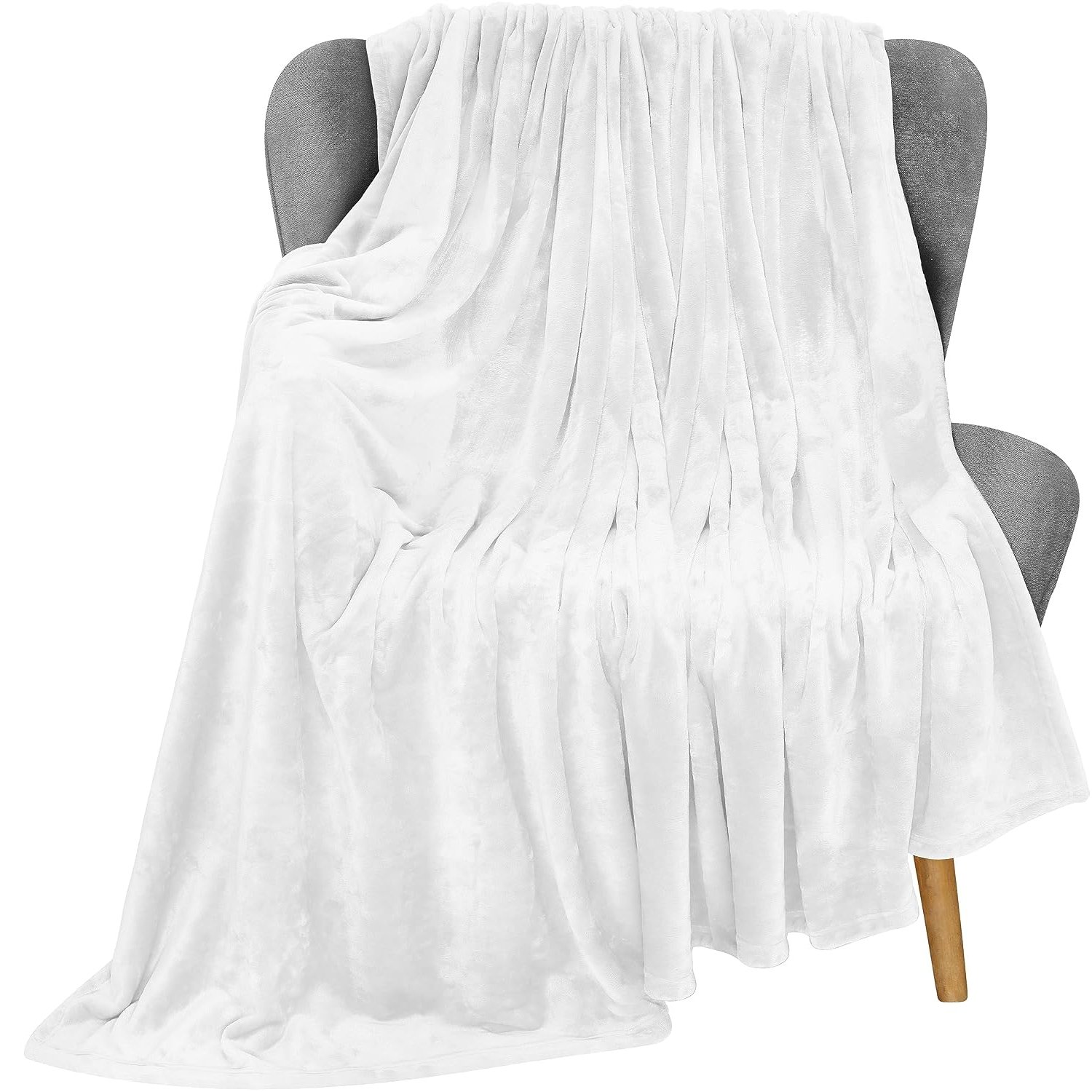 Utopia Bedding Queen Fleece Blanket 228x228cm 300GSM – Soft Fluffy Large Versatile Luxury Decorative Throw For Sofa, Bed & Settees – Cosy Breathable Warm Blanket, All Weather Gift, White
