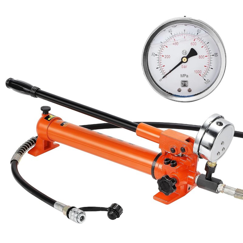 Bonvoisin CP-700 Hydraulic Pump with Pressure Gauge Hand Pump Hose Coupler for Hydraulic Tools
