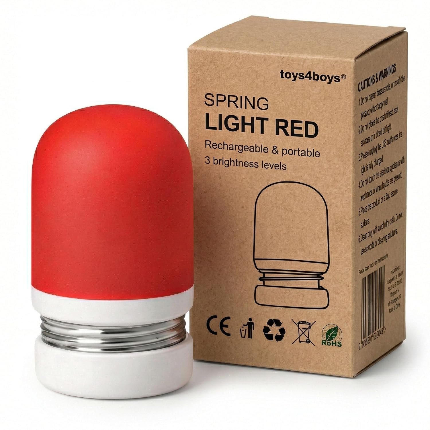 Toys4Boys LED Night Light with Red Light – Dimmable 630nm Sleep Lamp for Better Sleep – Soft Bedside Light for Bedroom – Baby Night Light, Ideal for Nursery