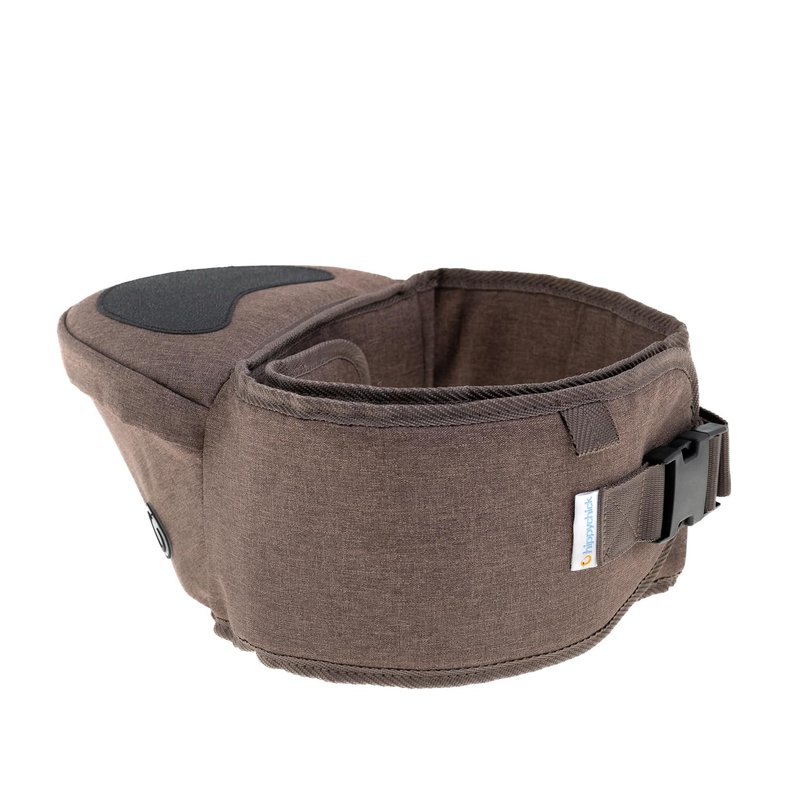 Hippychick Hipseat Baby Carrier, Brown, Lightweight Back-Saving Support Waist Stool, Ergonomic Design, Adjustable Strap, Suitable for Infants from 6 Months to 3 Years, Denim Mocha