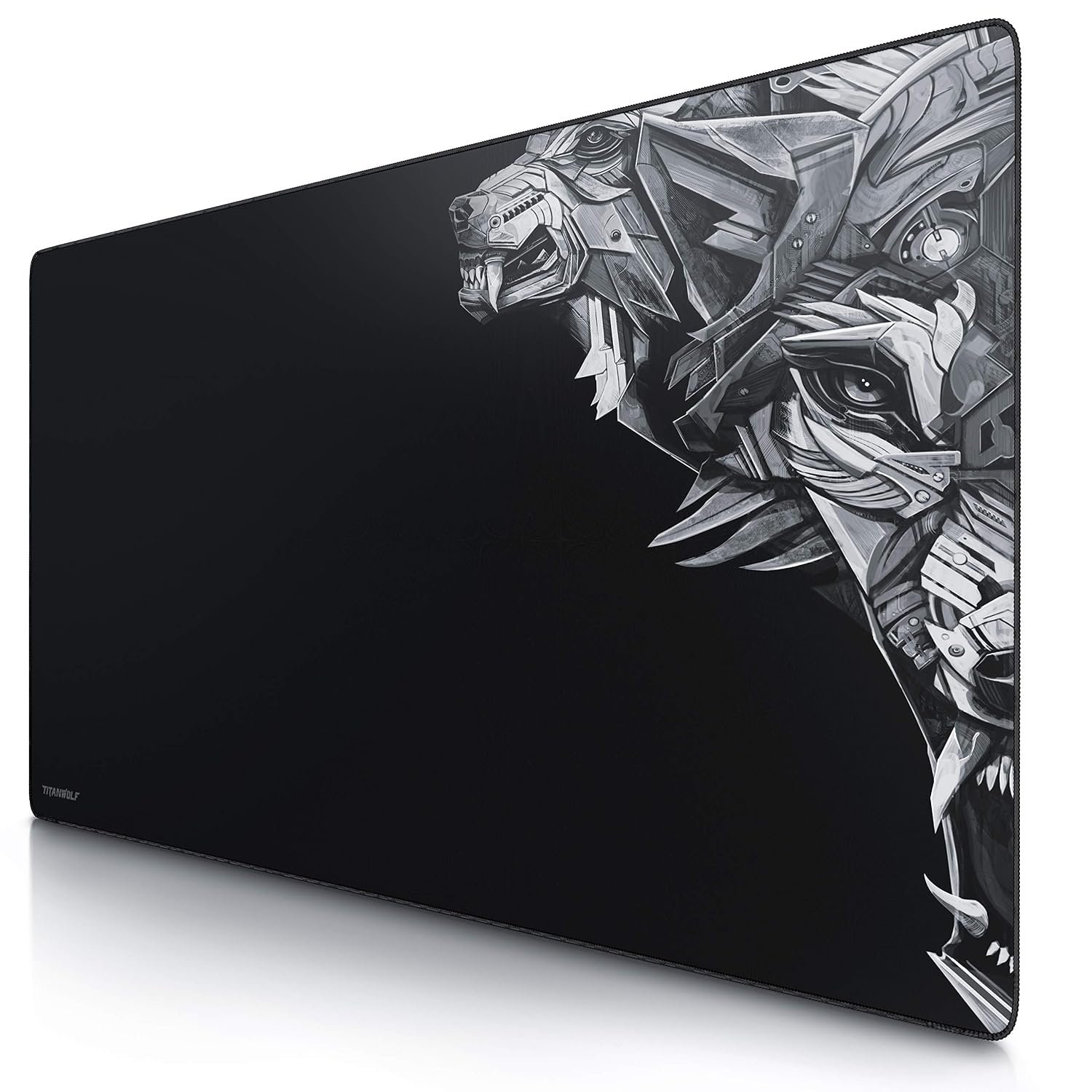 TITANWOLF - Extra Large Gaming Mouse Mat 1200x600mm Oversize - XXL Mouse Pad - Desk Pad XXXL Extended – Mice Mat Pad For Precision and Speed - Non-Slip Rubber Base – For Mouse and Keyboard - Black