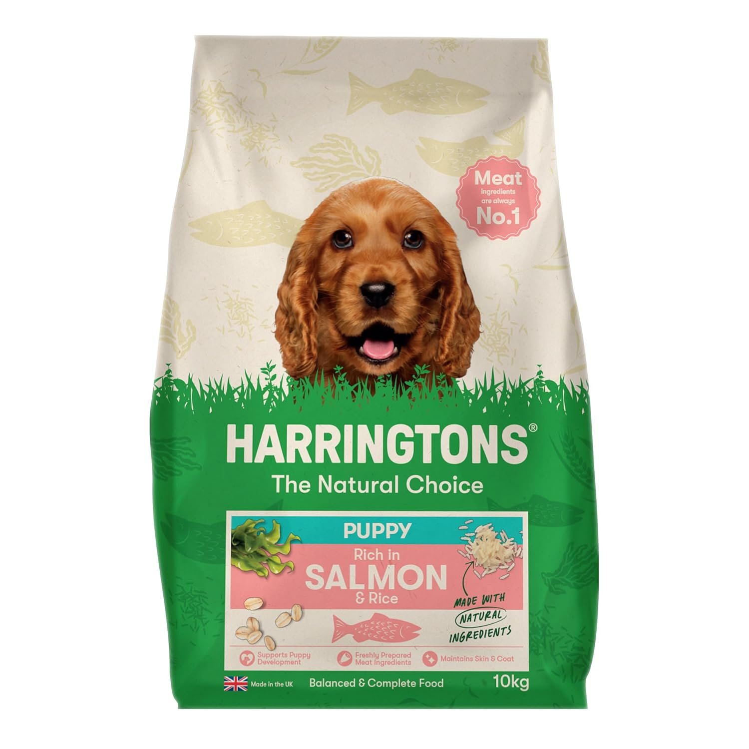 Harringtons Complete Dry Puppy Food Salmon & Rice 10kg - Made with All Natural Ingredients (Packaging may vary)