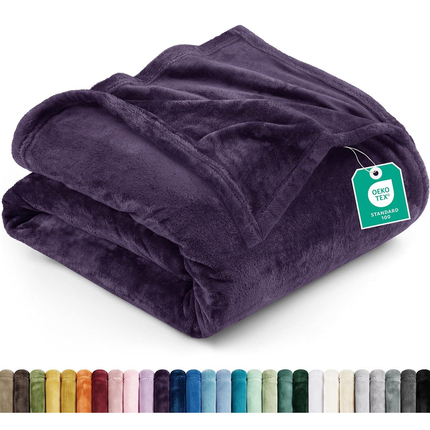 Utopia Bedding King Fleece Blanket 259x228cm 300GSM – Extra Large Soft Fluffy Versatile Luxury Decorative Throws For Sofa, Bed & Settees – Warm Breathable Cosy Gift For Men & Women, Purple