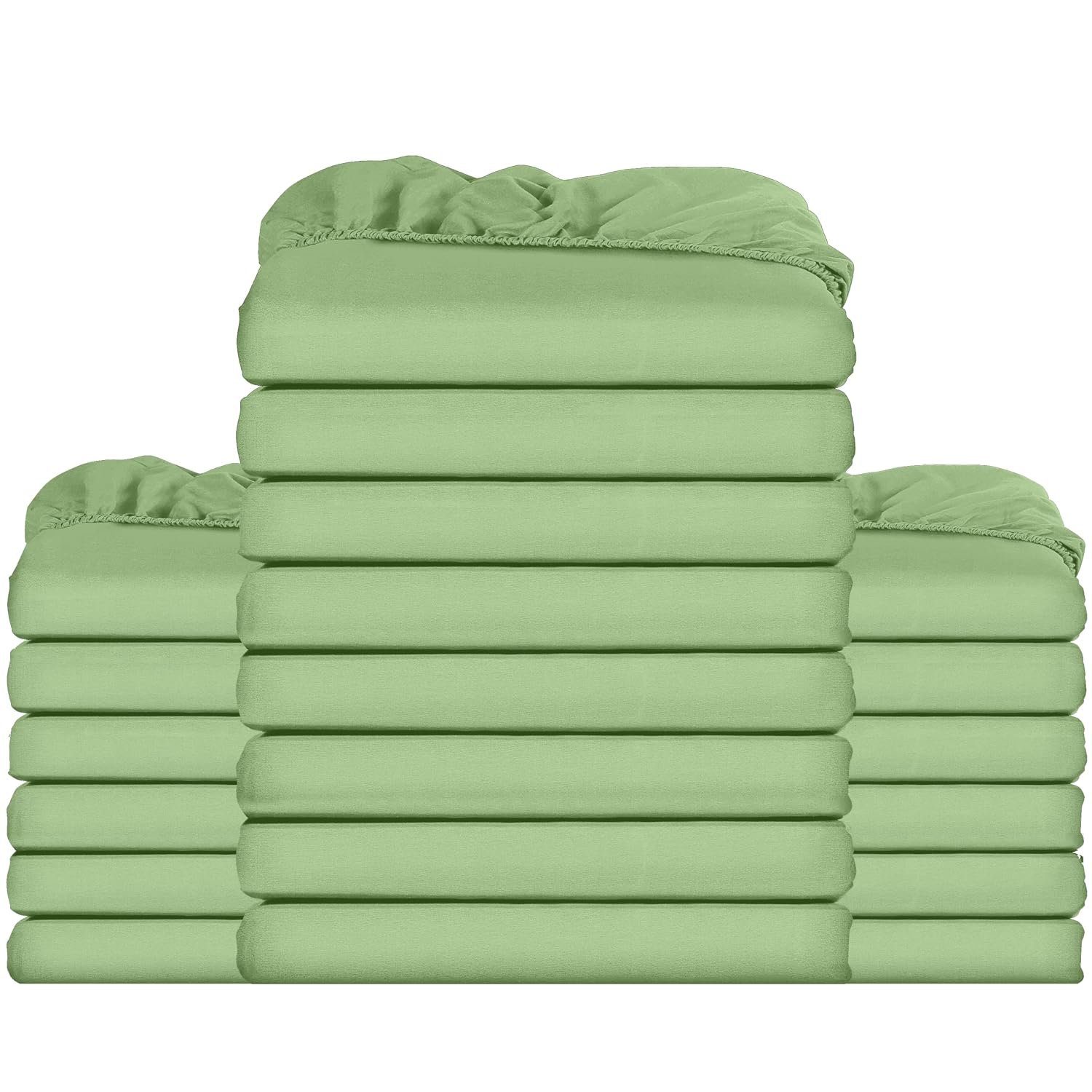 Utopia Bedding Fitted Sheet Bulk Pack of 20 Pieces - King, Sage - Deep Pocket - Easy Care Soft Brushed Microfibre Fabric - Shrinkage and Fade Resistant - Bottom Sheet