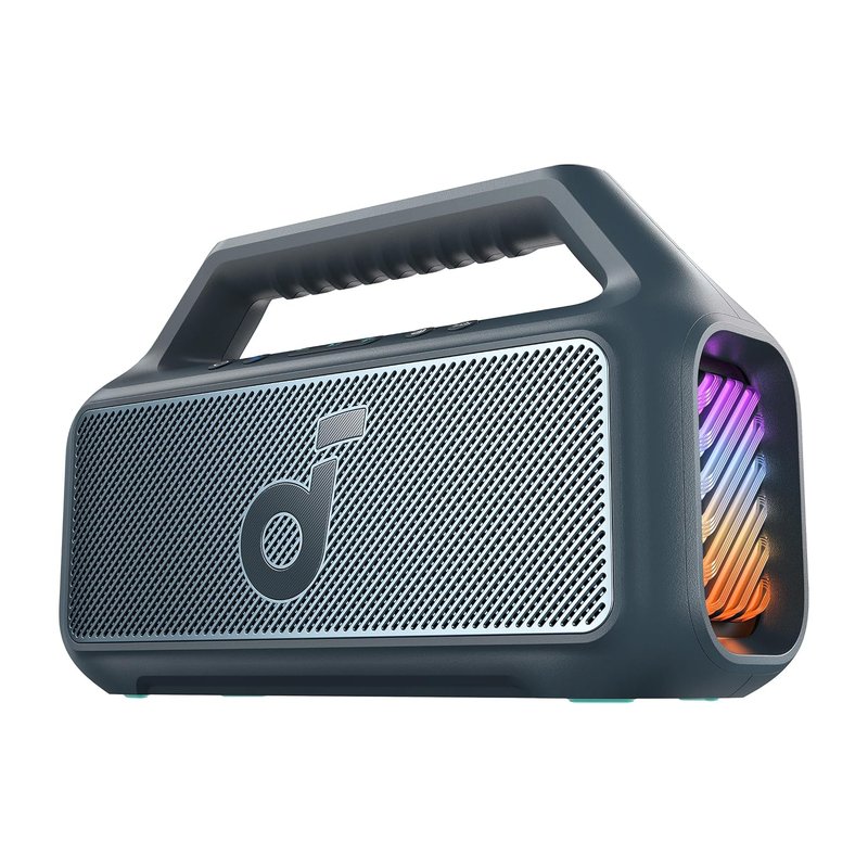 soundcore Anker Boom 2 Bluetooth Speaker, Outdoor Speaker with 80W, Subwoofer, BassUp 2.0, 24H Playtime, IPX7 Waterproof, Floatable, RGB Lights, Custom EQ, USB-C, Portable for Camping, Beach, Garden