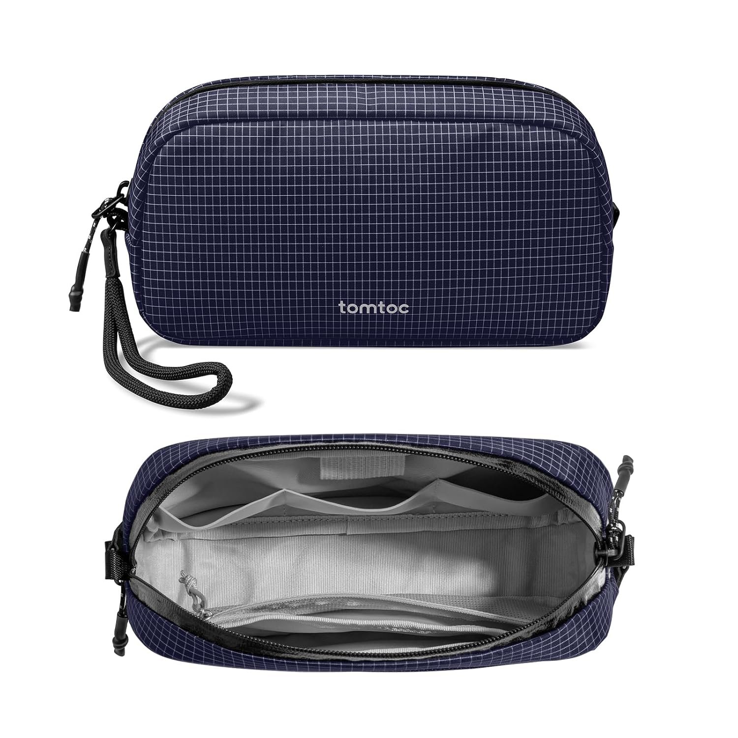 tomtoc Electronics Organizer Travel Case Performance, Water Resistant Bag Cable Tech Pouch Accessories, Carry Storage for Cord, Phone, Cables, Airpods, USB Flash Drive, Daily Items