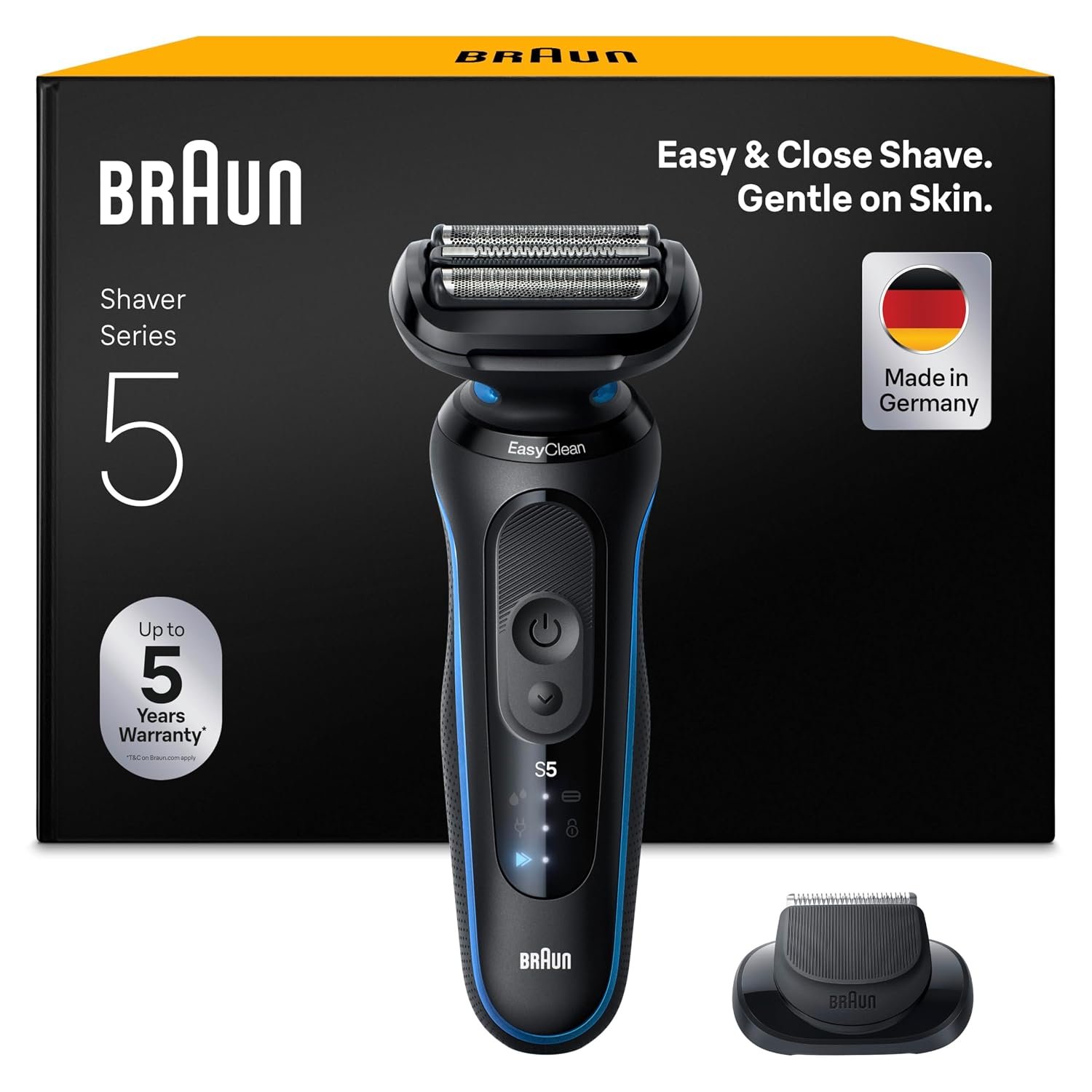 Braun Series 5 Electric Shaver for Men, Wet & Dry Foil Razor, Blue