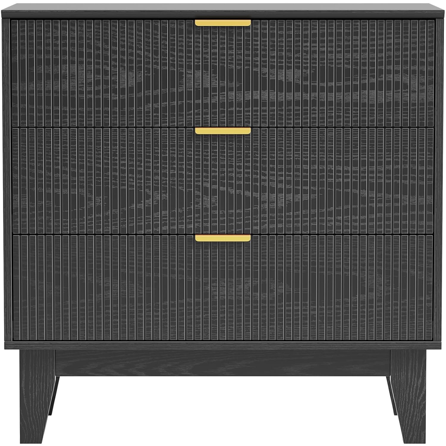 Skokliz Chest of Drawers with 3 Drawers, Bedroom Storage Organizer, Wide Chest of Drawers for Closet, Clothes, Modern Wooden Dresser Drawers for Living Room, Hallway