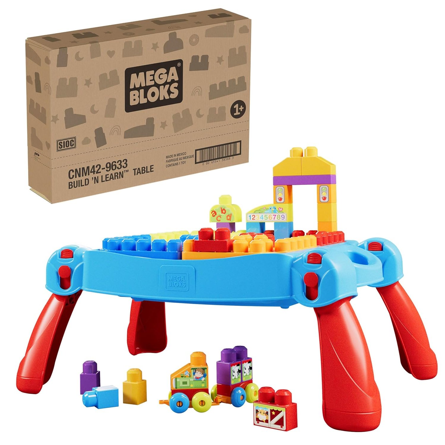 Mega Bloks First Builders Build 'n Learn Table - Amazon Exclusive