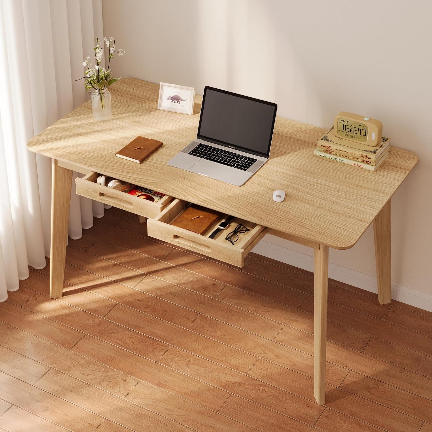 LEPTIS MAGNA Computer Desk for Student and work- Desk with Drawers - Modern Computer Desks - Home Office Desk with Drawers for Bedroom, Office,desks (wood, 100 cm)
