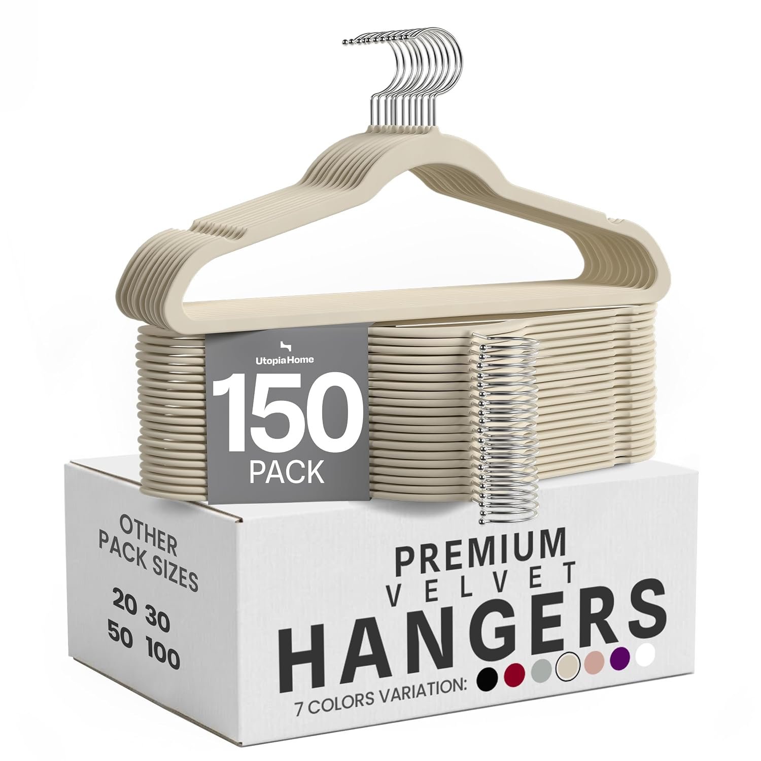 Utopia Home Velvet Coat Hangers Adult - Heavy Duty Velvet Clothes Hangers - Premium Non-Slip Hangers for Clothes - 360 Degree Swivel Hook Suit Hangers - Pink - Pack of 150