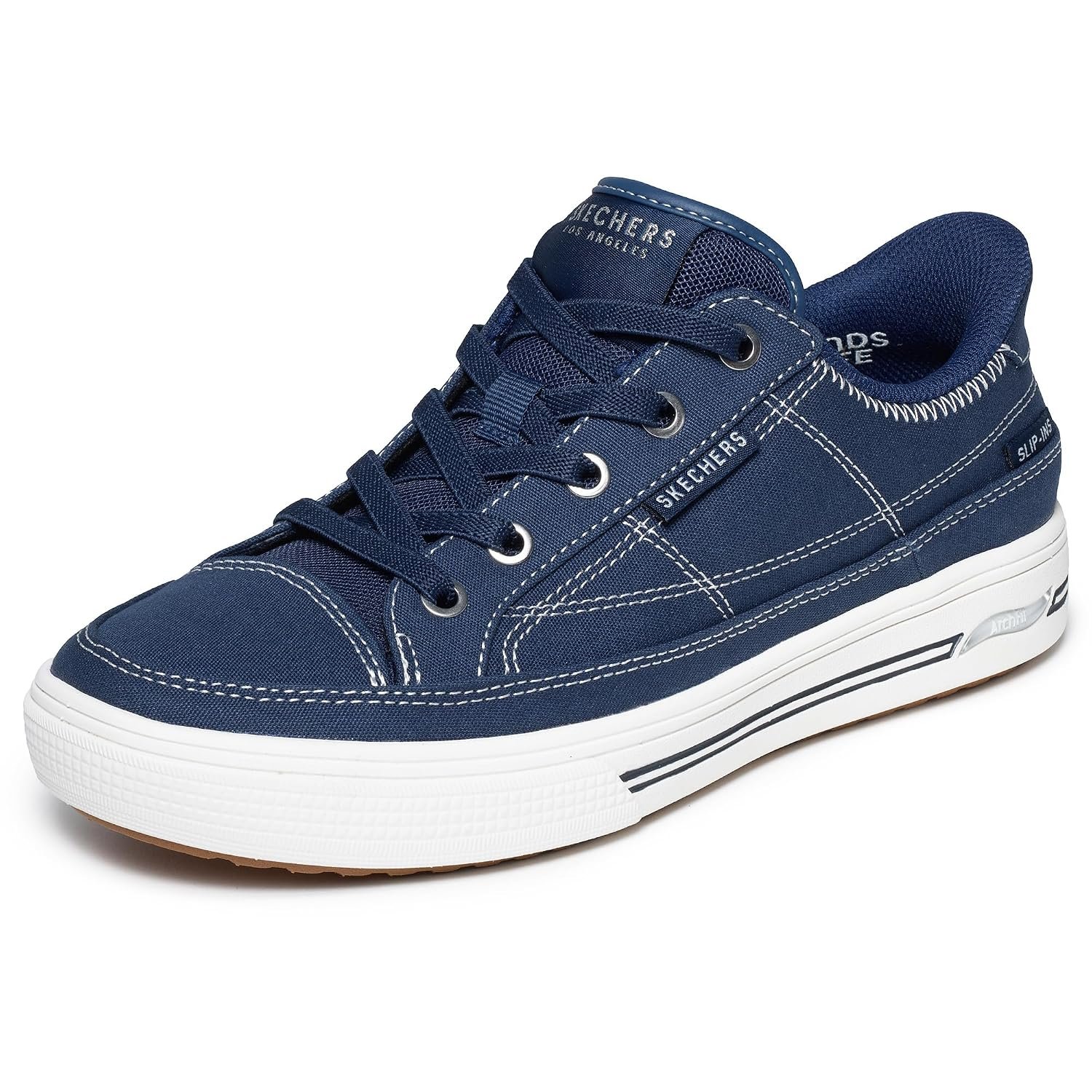 Skechers Women's Arch Fit Arcade-Meet Ya There Sneaker, Navy, 3.5 UK
