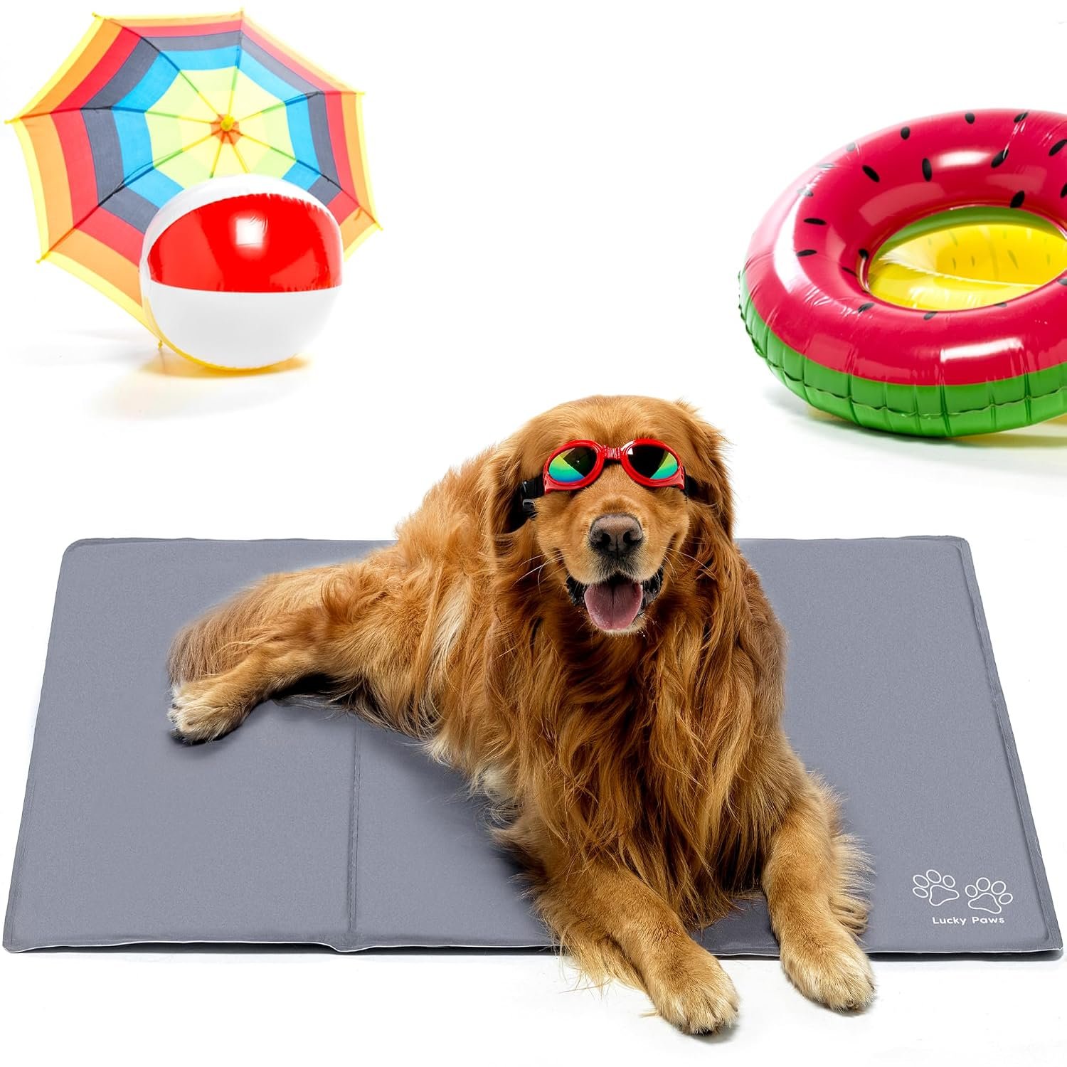 Lucky Paws® UK Dog Cooling Mat – Extremely Durable Pet Cooling Mat for Dogs – Ultimate Summer Comfort Cool Mat for Dogs to Avoid Overheating, Dog Cool Mat for Instant Cooling (L 90x50cm, Grey)