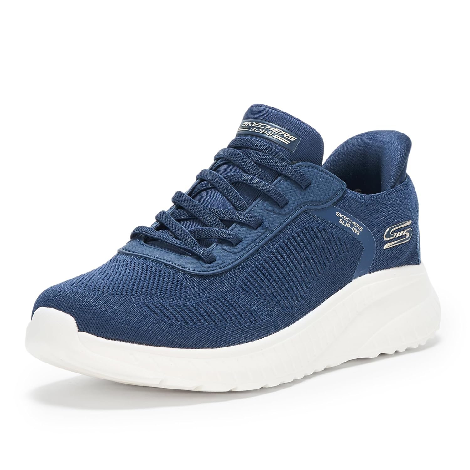 Skechers Women's Hands Free Slip-ins Bobs Squad Chaos-Current Muse Trainers, Navy, 35.5 EU Weit
