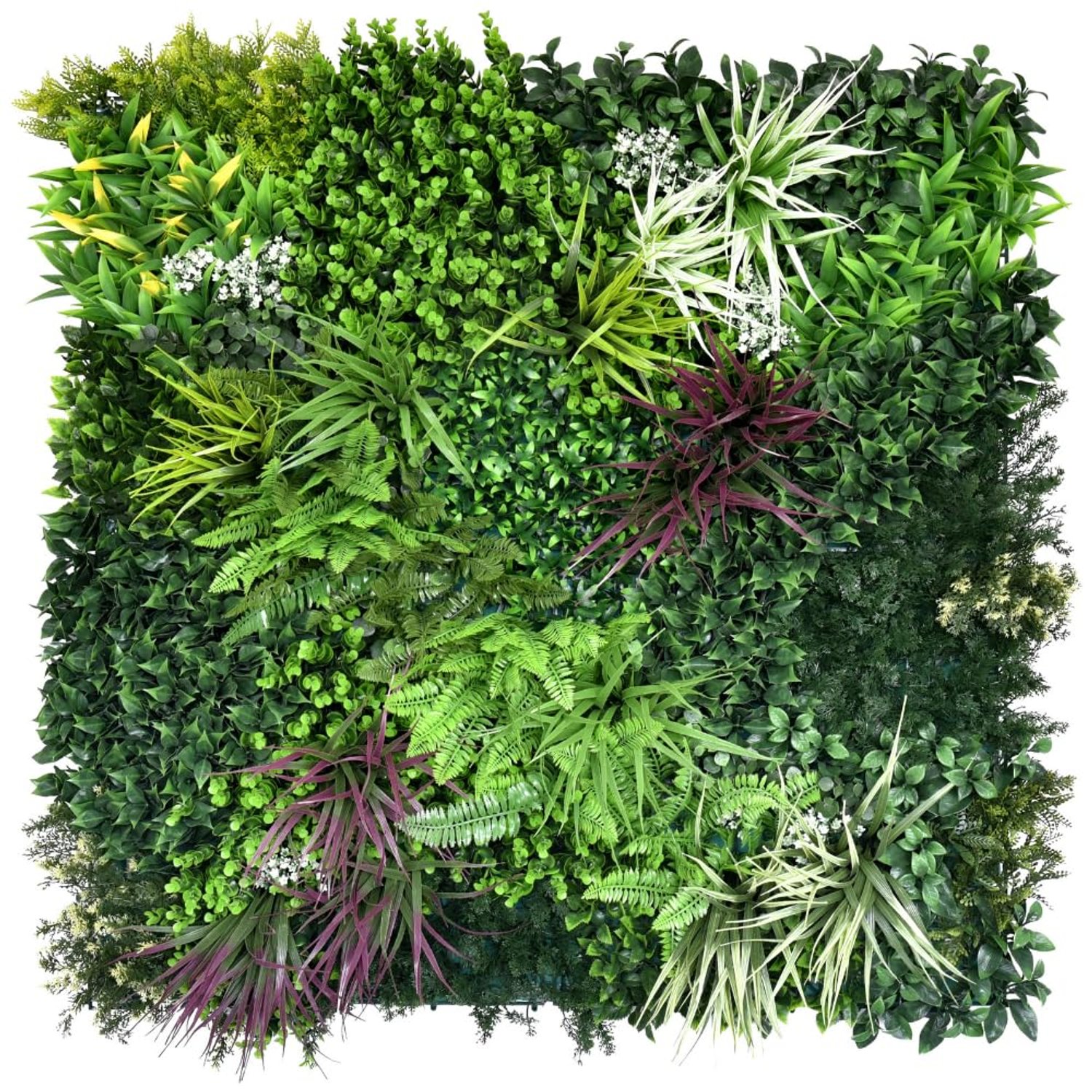 Artificial Plant Flower Living Wall Panels Realistic Indoor/Outdoor Garden 1m x 1m Home, Office, Cafe, Shop, Salon, Wedding (Wordsworth)