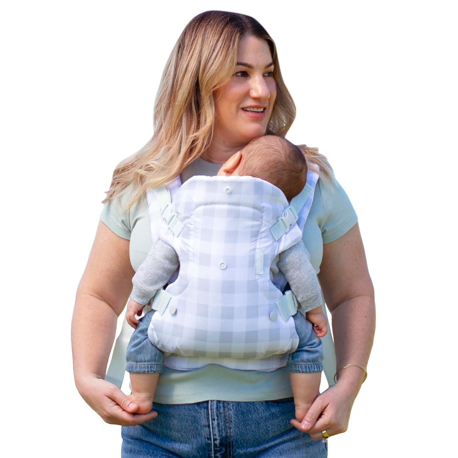 Infantino Flip 4-in-1 Convertible Baby Carrier, Adjustable, Ergonomic Babywearing, Registry Essential, Baby Carrier for Newborn to Toddler, Gingham