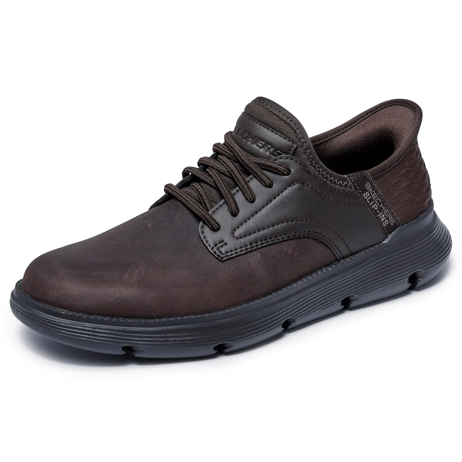 Skechers Men's Garza Gervin Slip-On, Chocolate Leather, 10 UK