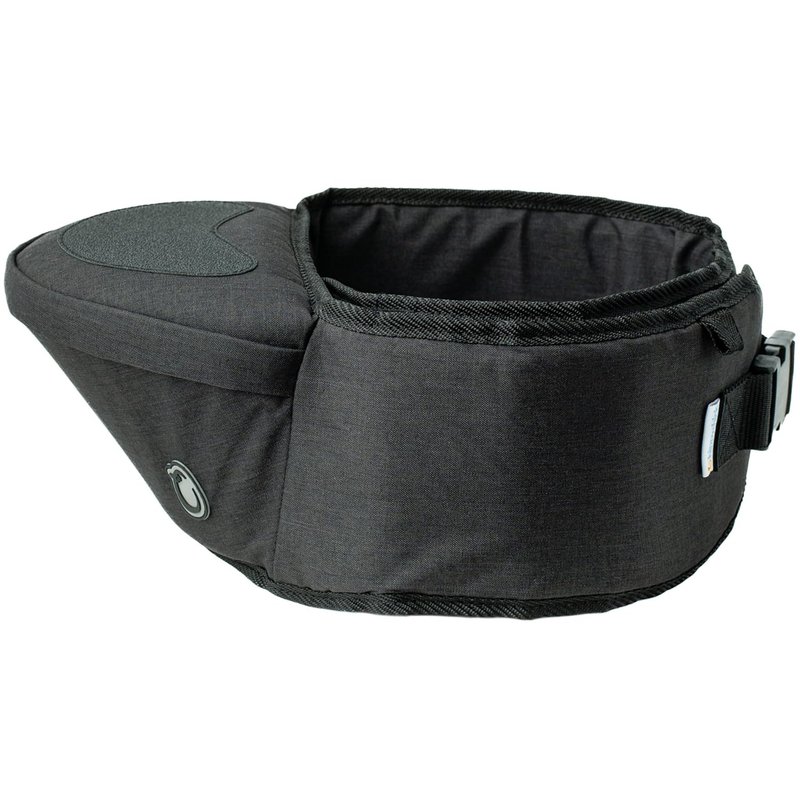 Hippychick Hipseat Baby Carrier, Lightweight Back-Saving Support Waist Stool, Adjustable Strap, Can Carry 6-36 Months Child, Denim Black