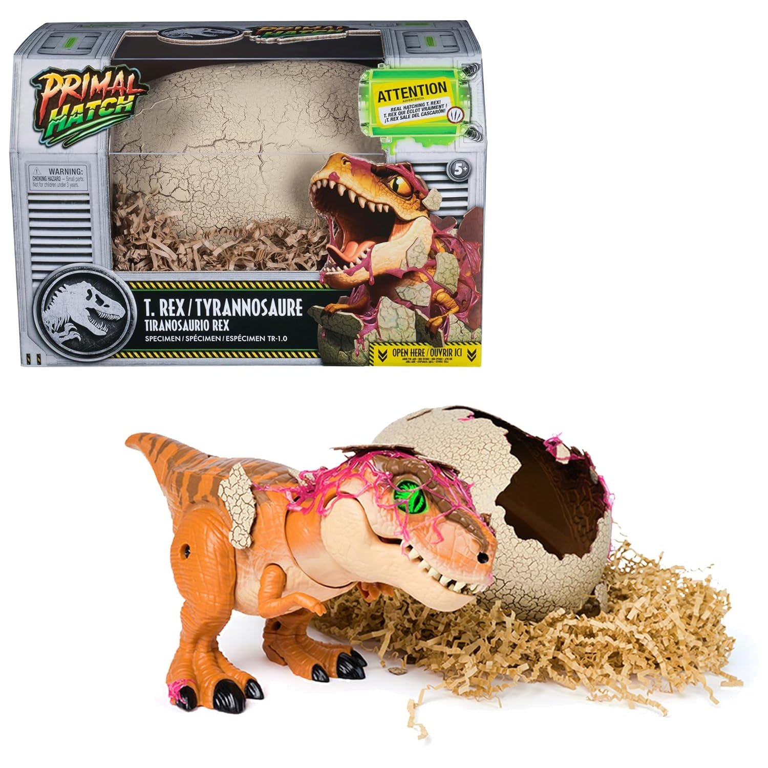 Primal Hatch Jurassic World Interactive Toy Dinosaur & Egg, Hatch & Train your own Baby Dino with 100+ Sounds & Reactions, Kids Toys for Boys & Girls Aged 5 & Up