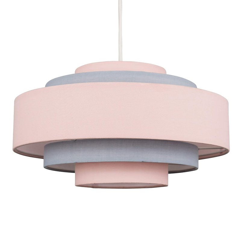 MiniSun | Modern 5 Tier Ceiling Light Shade in a Pink Finish | Pendant Lights, Home Décor & Improvement Essential | 35cm Shade Width