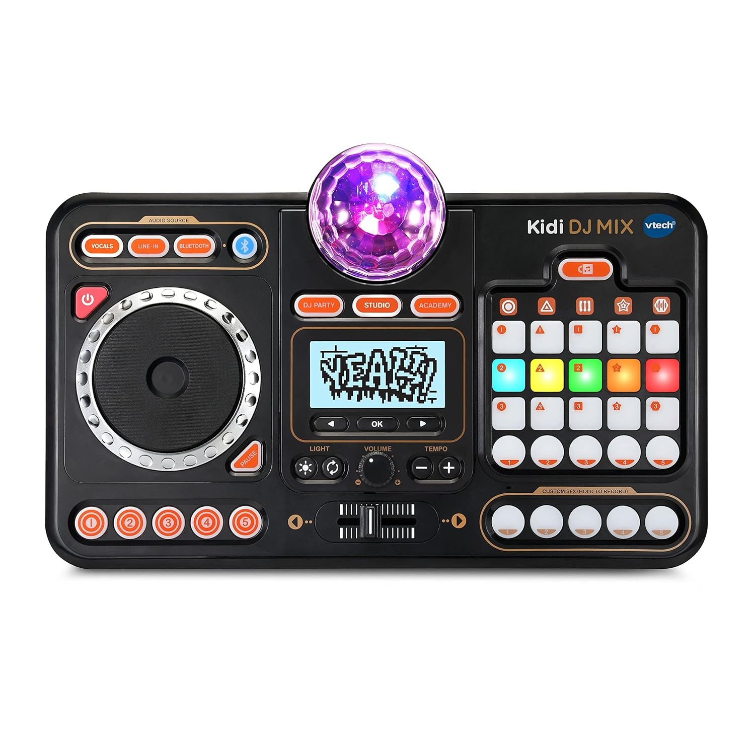VTech Kidi DJ Mix (Black), Toy DJ Mixer for Kids with 15 Tracks and 4 Music Styles, with Lights and Effects, Educational Toy, Interactive Toy for Kids Aged 6 Years +,10.4 x 35.8 x 24.3 cm