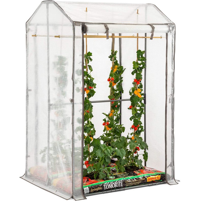 Christow Tomato Greenhouse With Reinforced Cover & Frame Garden Growhouse (Double Growbag)