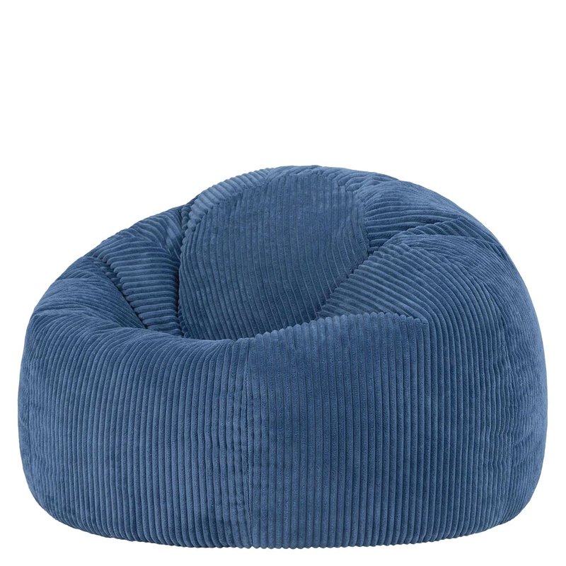 icon Kingston Cord Bean Bag, Denim Blue, Large Adult Bean Bag Chair with Filling Included, Comfy Chair, Living Room Furniture, Bedroom Furniture