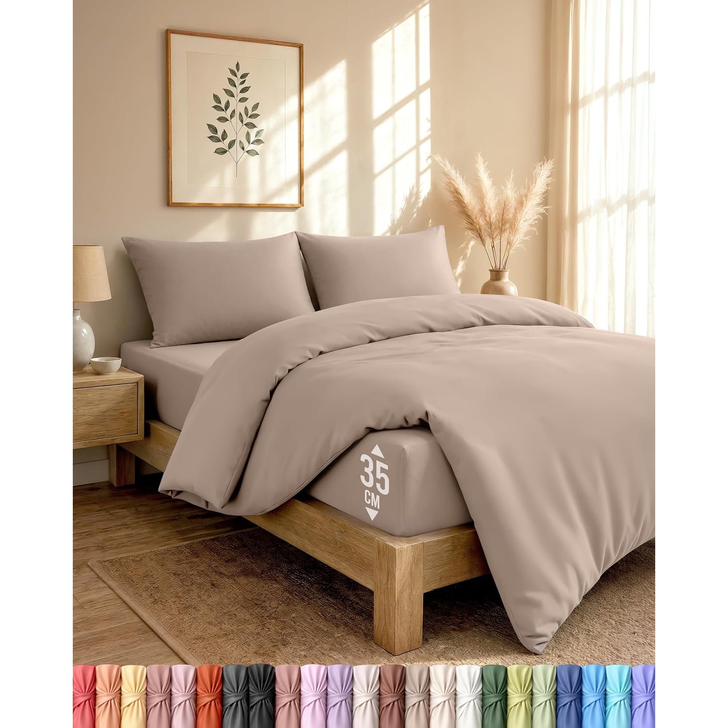 Utopia Bedding 4 Piece Double Bedding Set - Duvet Cover, Fitted Sheet with Pillow cases - Soft Brushed Microfiber (Sage)