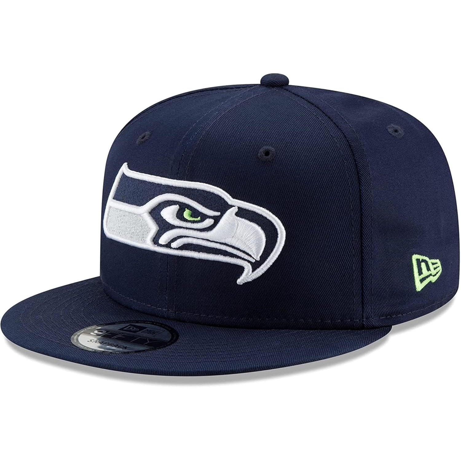 New Era NFL 9FIFTY Team Color Adjustable Snapback Hat Cap - One Size, Seattle Seahawks - Navy, One size