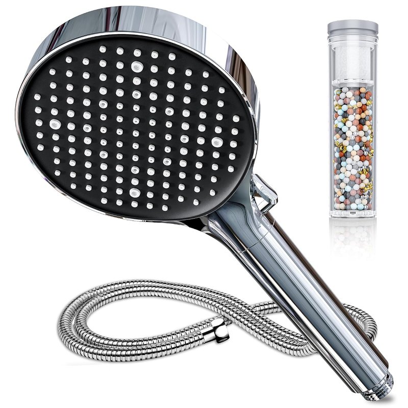 Magichome Hard Water Filter Shower Head and Hose 1.5m, 6 Modes High Pressure Filter Shower Head for Residual Chlorine Removal, Ideal for Dry Skin & Hair Care