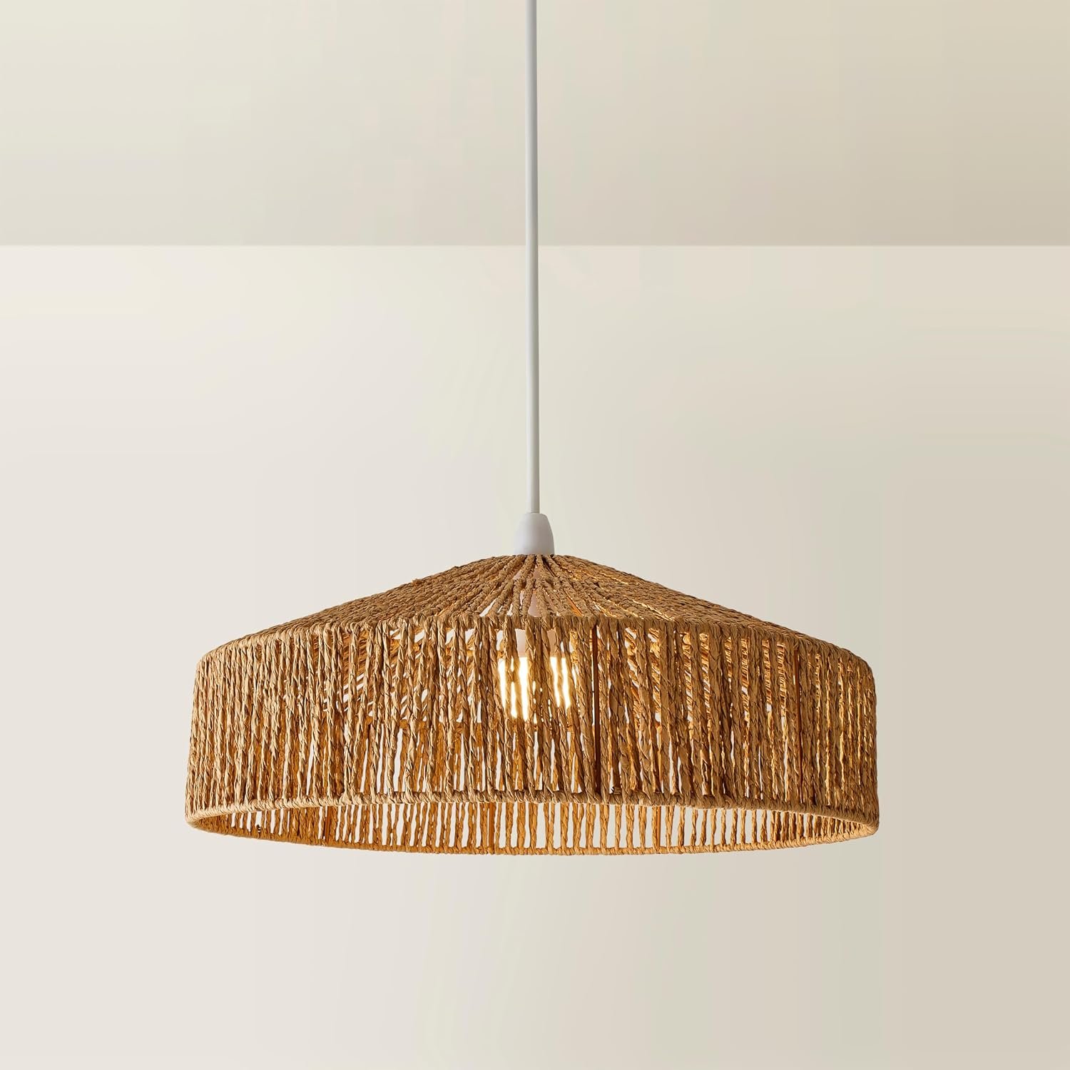 MiniSun | Modern Natural Tapered Woven Rope Ceiling Light Shade | Pendant Lights, Home Décor & Improvement Essential | 50cm Shade Width