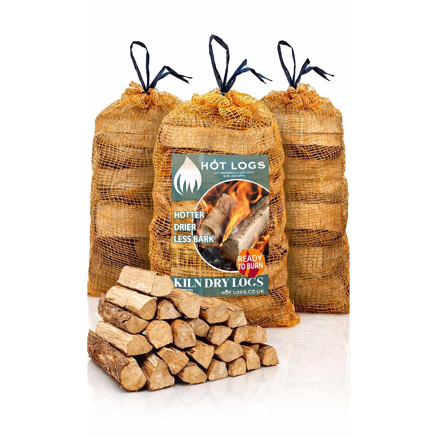 75L HARDWOOD Longer Burning Kiln Dried Logs 3 x 25L Nets, Ideal for Open fires, Fire Wood, Hot Wood Burning Stoves, BBQ's, Log Burners, Camping Fires, Fire Pits & Pizza Ovens (3 x 25L)