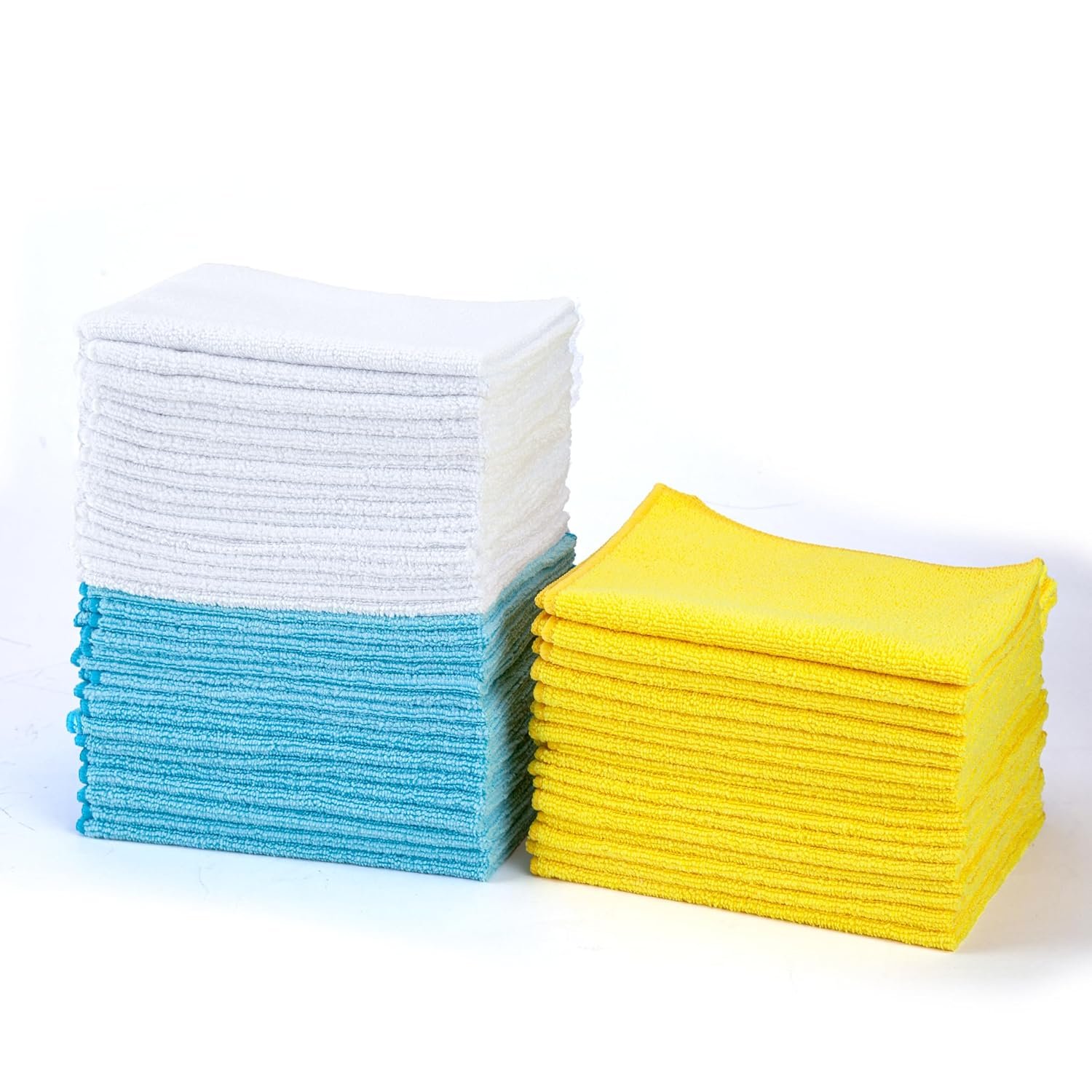 Amazon Basics Microfibre Cleaning Cloths, 30.5 x 40.6 cm, Pack of 48, Multi Color