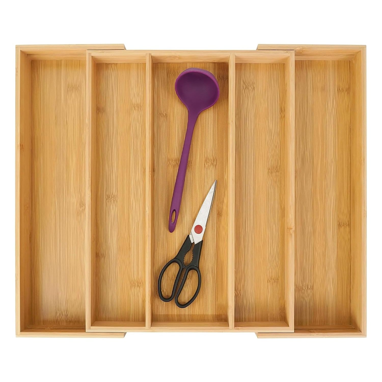 Utoplike Expandable Bamboo Drawer Organisers, Wooden Utensils Holder, Cutlery Tray Organiser, Adjustable Drawer Divider for Silverware, Flatware, Knives in Kitchen, Bedroom, Living Room