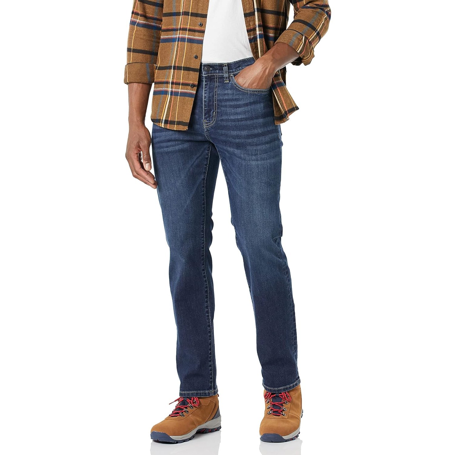 Amazon Essentials Men's Straight-Fit High Stretch Jean - Discontinued Colours, Dark Wash, 31W / 29L