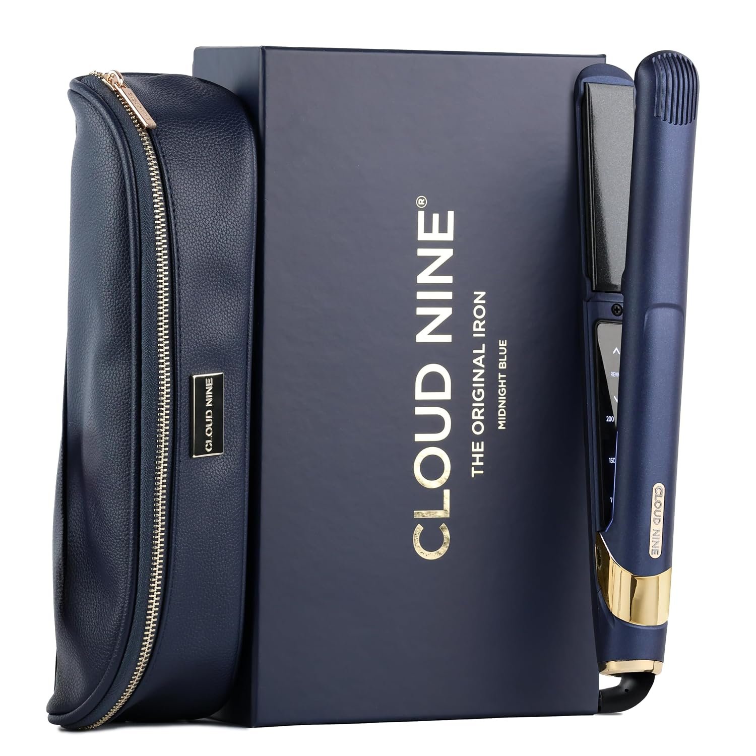 CLOUD NINE The Original Iron Blue | Hair Straighteners for Women | Professional Ceramic Hair Straightener Giftset | 11 Temperature Settings 100–200°C | Revive Mode | Frizz Control