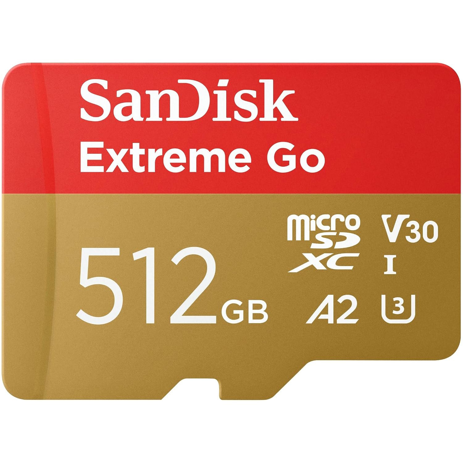 SANDISK Extreme Go micro SDXC card 512GB + SD adapter (For Android Devices, Gaming Consoles, Drones, Action Cams, UHS-I, up to 200 MB/s, V30, 5K, 4K, UHD, Rescue PRO, Class 10, U3) For Amazon