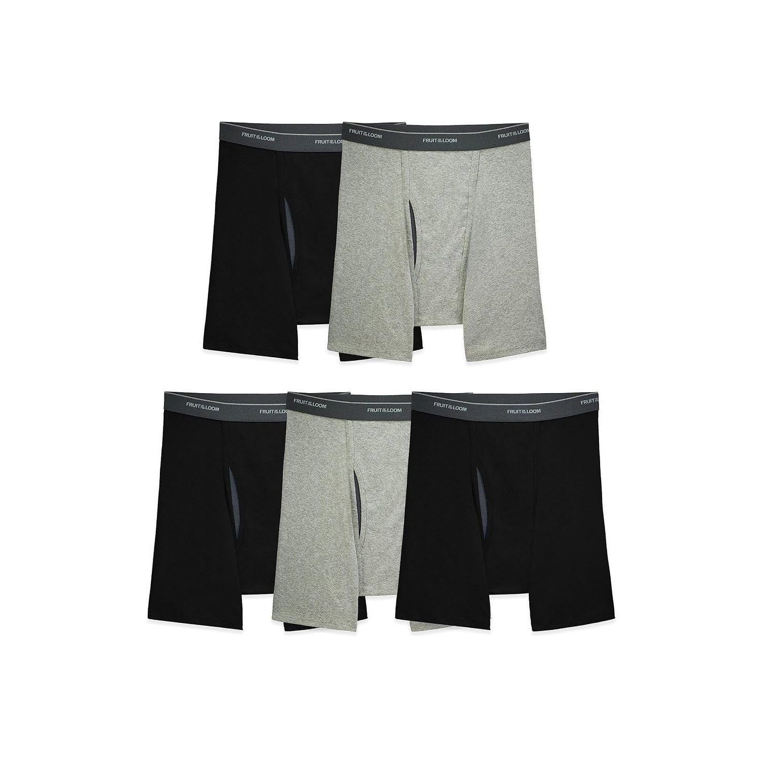 Fruit of the Loom Mens Coolzone Boxer Brief 5 Pack, XL, Assorted