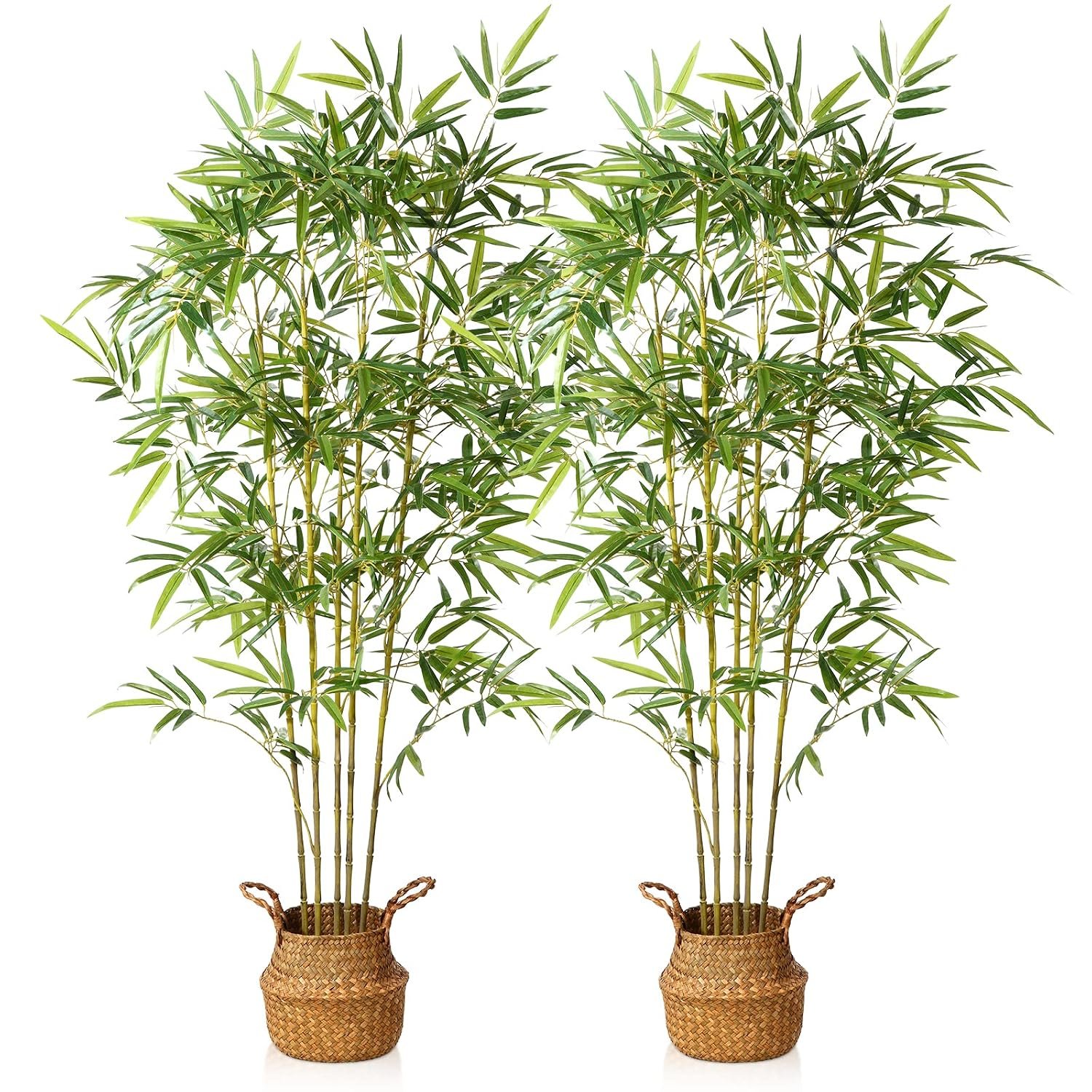 Kazeila Artificial Plants Large 160 cm Bamboo Artificial Plants in Pot Artificial Tree Indoor Plant for Home Garden Office Decoration (2 Pack)