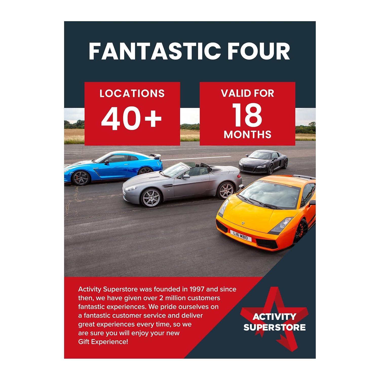 Activity Superstore Fantastic Four Driving Gift Experience Voucher