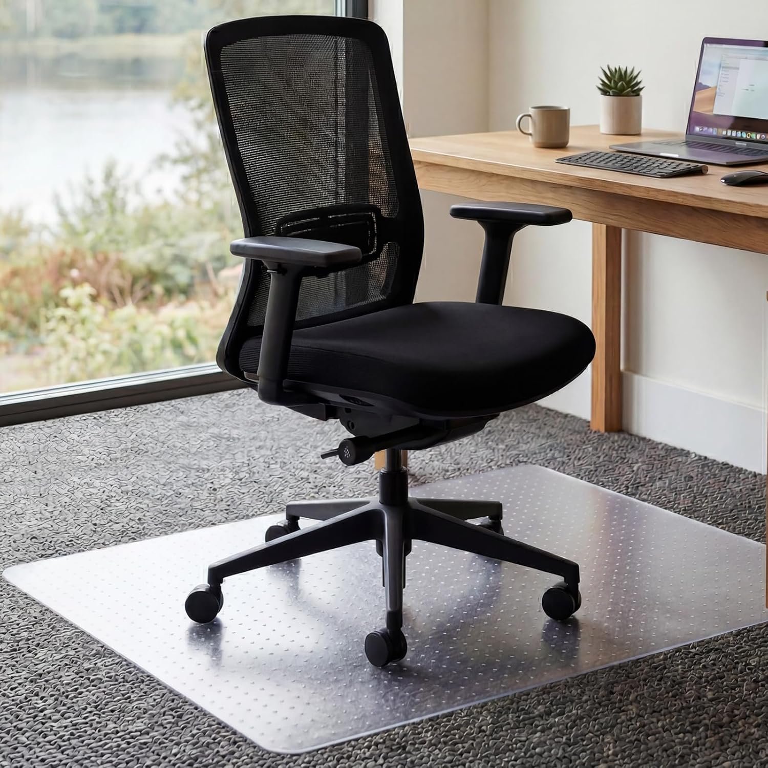 Office Chair Mat for Carpet Floor, 76×122cm Heavy Duty Desk Chair Mat for Low/No Pile Carpeted Floors, Anti Slip Carpets Protector for Home Office