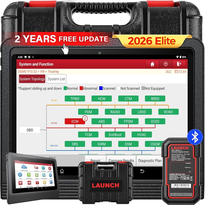 LAUNCH X431 PRO3 V+ 5.0 2026 Upgraded Bidirectional Scan Tool, OEM Topology Map, Scan HD Trucks, AutoAuth for FCA SGW, ECU Coding, 55+ Services, All System Diagnose, 2-Year Free Update, CAN FD