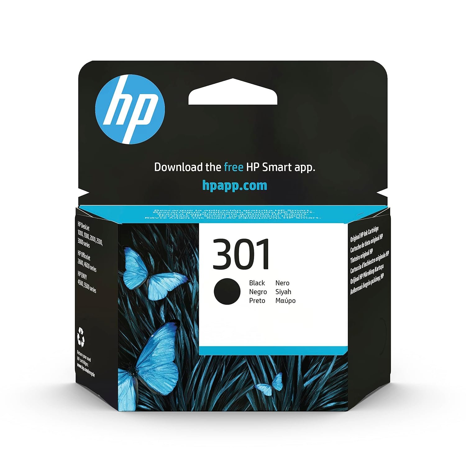 HP 301 Black Original Ink Cartridge Pages Yield 190 (P/N CH561EE)