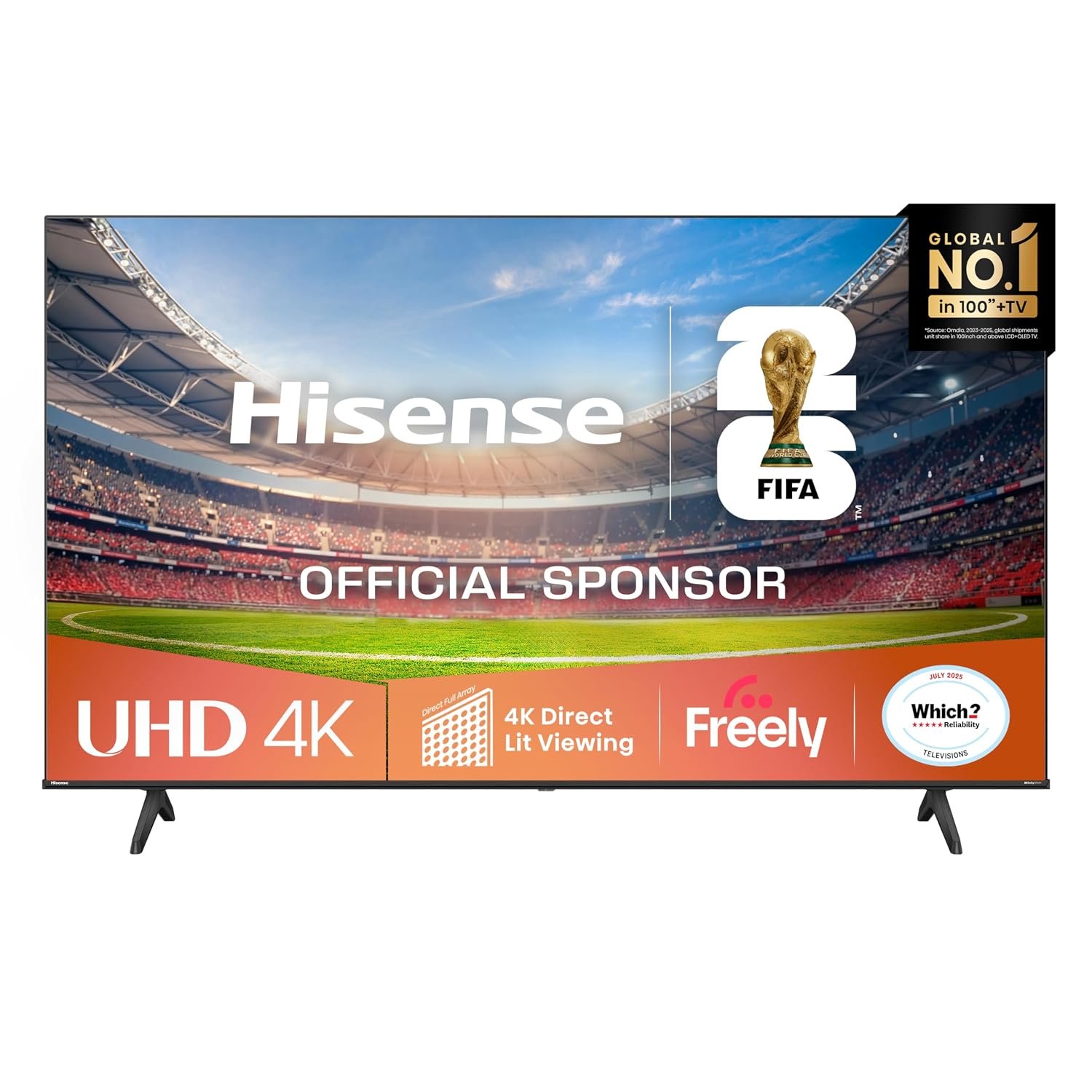 Hisense 50" 50A6QTUK 4K Ultra HD Smart TV AI TV - 4K UHD, Hi-View AI Engine, Precision Colour, AI Smooth Motion, Sports Mode with Freely, Disney +, YouTube, Netflix
