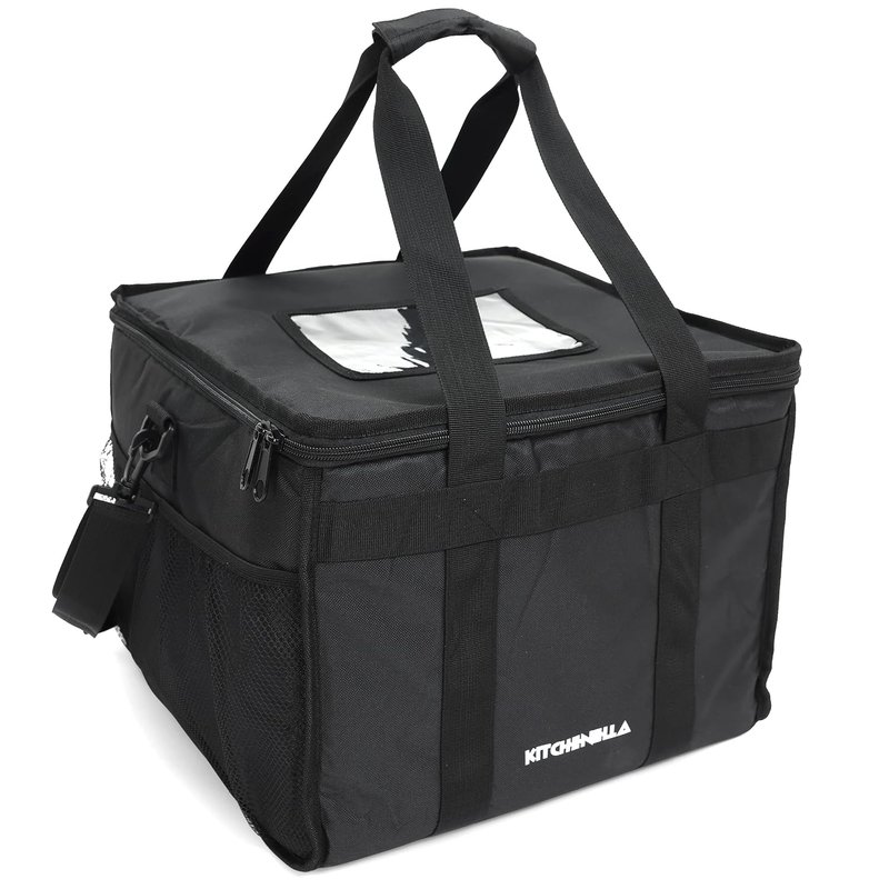 Kitchenella 40 Litre Hot Food Delivery Bag 38x38x32cm Cool Bag for Picnics on the Beach - Ideal for Pizza Delivery Drivers Insulated Keeps Meals Hot or Cold Takeaway Fast Food
